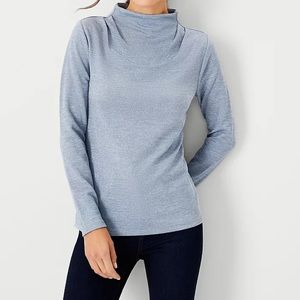 Shimmer Draped Mock Neck Top Size M